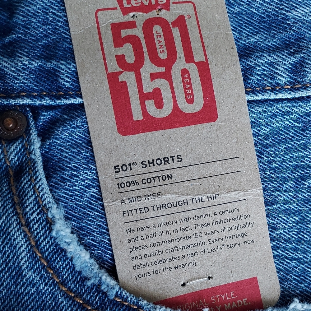 Levi's 501 Denim Jean Shorts Size 25 NEW NWT 150th Anniversary - Picture 9 of 16